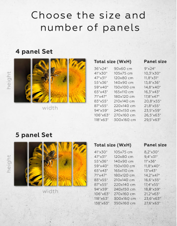 Bee on Sunflower Canvas Wall Art - image 6