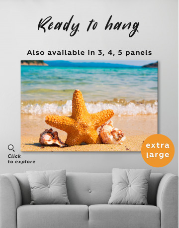 Starfishes on Beach Canvas Wall Art - image 2