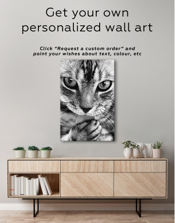 Cute Cat Face Canvas Wall Art - image 2