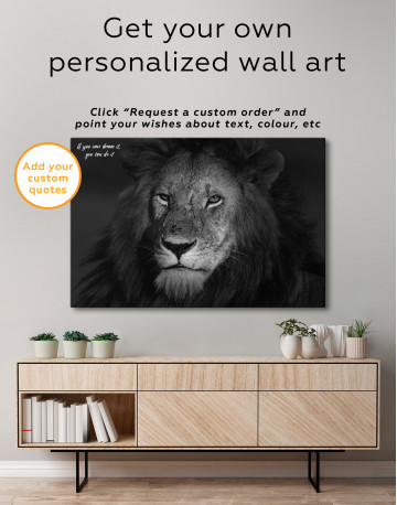 Black and White Lion Canvas Wall Art - image 6