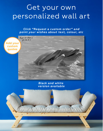 Pair of Dolphins Canvas Wall Art - image 6