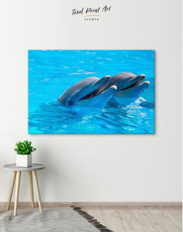 Pair of Dolphins Canvas Wall Art - image 5