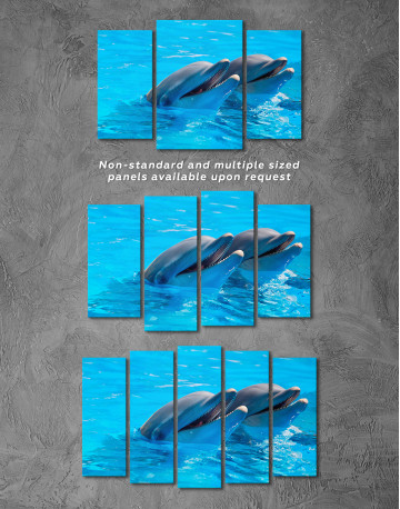 Pair of Dolphins Canvas Wall Art - image 4