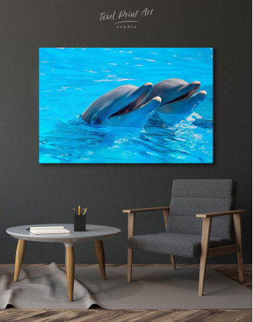 Pair of Dolphins Canvas Wall Art - image 3