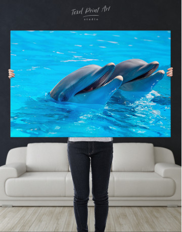 Pair of Dolphins Canvas Wall Art - image 9