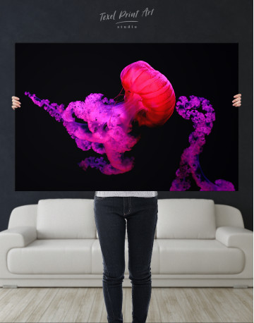 Pink Jellyfish Canvas Wall Art - image 1