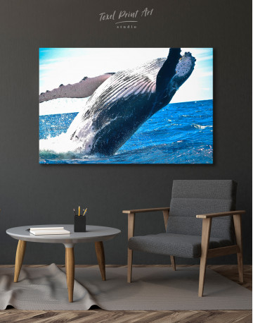 Jumping Whale Canvas Wall Art - image 3