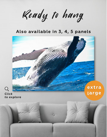 Jumping Whale Canvas Wall Art - image 2