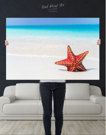 Starfish on Beach Canvas Wall Art - image 1