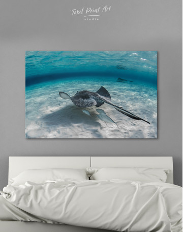 Stingray Underwater Canvas Wall Art