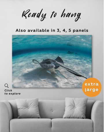 Stingray Underwater Canvas Wall Art - image 2
