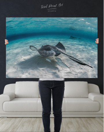 Stingray Underwater Canvas Wall Art - image 9