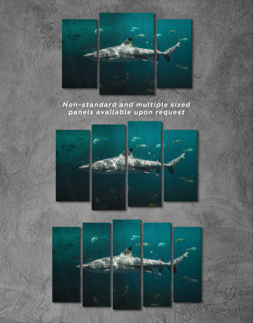 Shark Underwater Canvas Wall Art - image 4