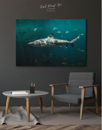 Shark Underwater Canvas Wall Art - image 3