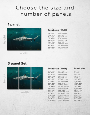 Shark Underwater Canvas Wall Art - image 8