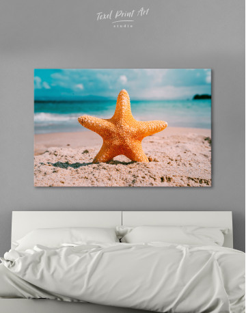 Starfish on Beach Canvas Wall Art