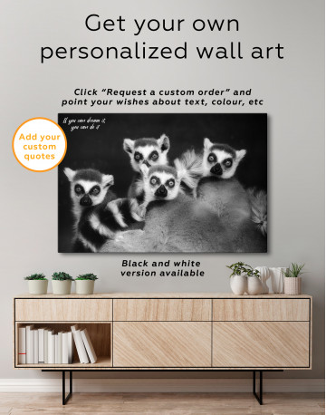 Family of Lemurs Canvas Wall Art - image 6