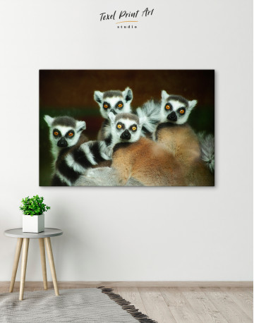 Family of Lemurs Canvas Wall Art - image 5