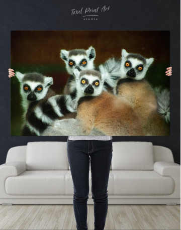 Family of Lemurs Canvas Wall Art - image 9