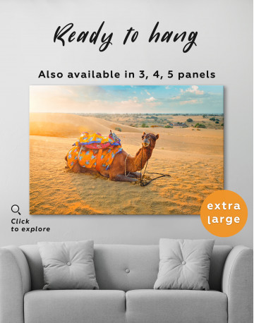 Camel in Desert Canvas Wall Art - image 2