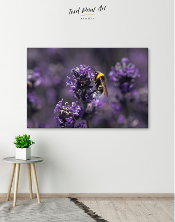 Bee on Lavender Canvas Wall Art - image 4