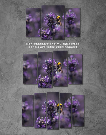 Bee on Lavender Canvas Wall Art - image 3