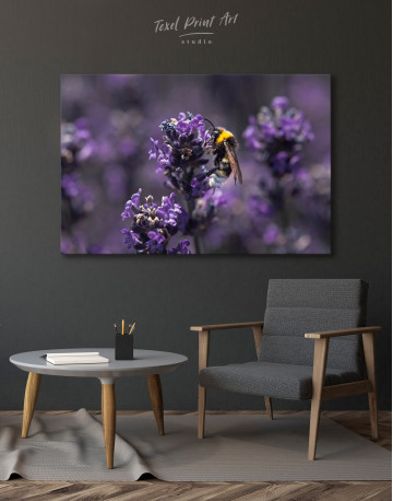 Bee on Lavender Canvas Wall Art - image 2