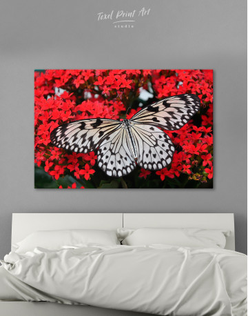 Butterfly on Flower Canvas Wall Art