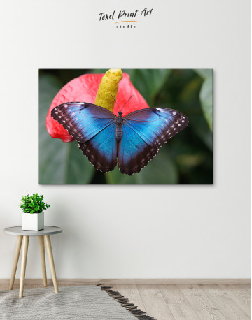 Blue Butterfly on Flower Canvas Wall Art - image 5