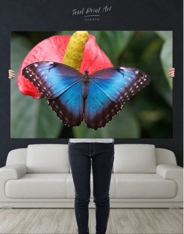 Blue Butterfly on Flower Canvas Wall Art - image 9