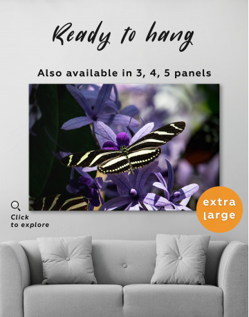 Butterfly on Purple Wreath Canvas Wall Art - image 2