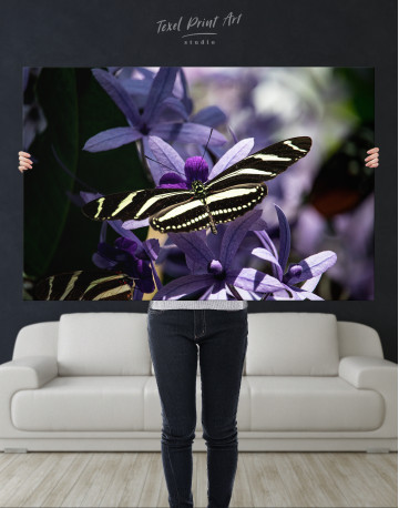 Butterfly on Purple Wreath Canvas Wall Art - image 9