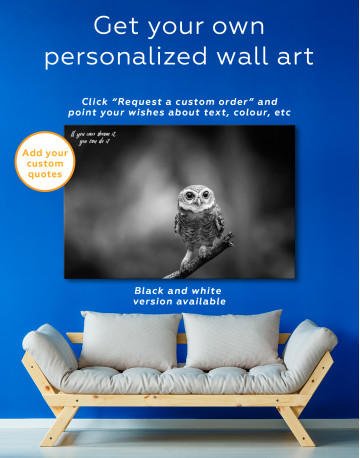 Cute Owl on Branch Canvas Wall Art - image 3
