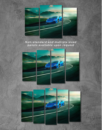 Dark Blue Lamborghini Huracan Canvas Wall Art - image 1