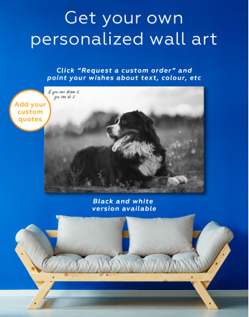 Bernese Mountain Dog in Field Canvas Wall Art - image 3