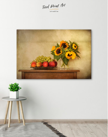 Still Life Sunflower Canvas Wall Art - image 3