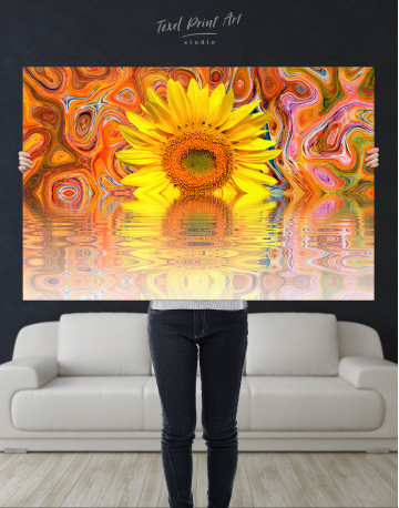 Abstract Sunflower Canvas Wall Art - image 2