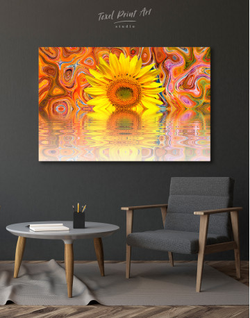 Abstract Sunflower Canvas Wall Art - image 4