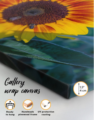 Bees on a Sunflower Canvas Wall Art - image 8