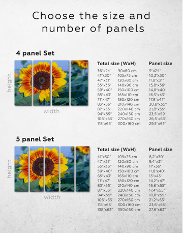 Bees on a Sunflower Canvas Wall Art - image 1