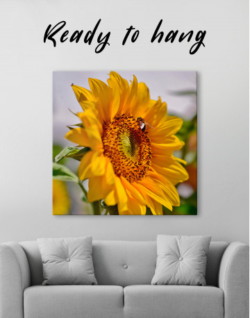 Sunflower with Bee Canvas Wall Art - image 6