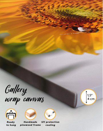 Sunflower with Bee Canvas Wall Art - image 1