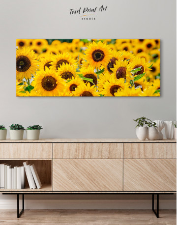 Panoramic Sunflower Field Canvas Wall Art - image 4