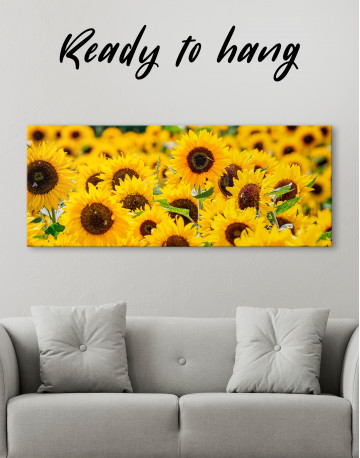 Panoramic Sunflower Field Canvas Wall Art