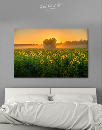 Morning at Sunflower Field Canvas Wall Art - image 7