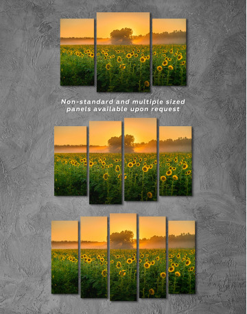 Morning at Sunflower Field Canvas Wall Art - image 2