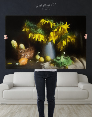 Still Life Sunflowers Canvas Wall Art - image 5