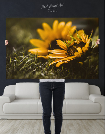 Sunflower at Grass Canvas Wall Art - image 5
