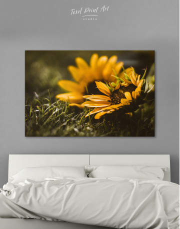 Sunflower at Grass Canvas Wall Art - image 2