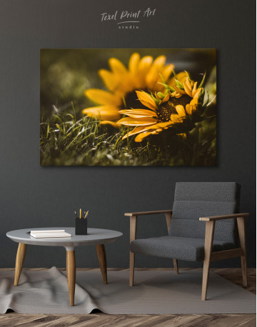 Sunflower at Grass Canvas Wall Art - image 3